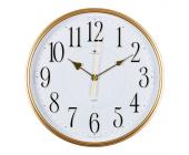 Часы настенные Рубин Классика 2940-106, d-29 см, белый фон, золотое кольцо | OfficeDom.kz