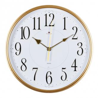 Часы настенные Рубин Классика 2940-106, d-29 см, белый фон, золотое кольцо - Officedom (1)