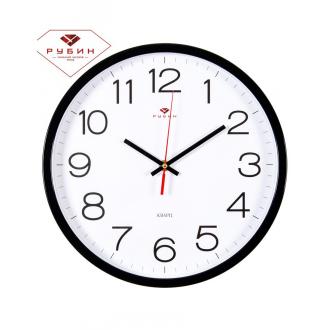 Часы настенные Рубин 3027-121, d-30 см, белый фон, черное кольцо - Officedom (1)