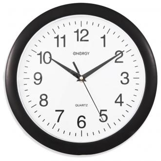 Часы настенные кварцевые ENERGY ЕС-02, круглые, d-27,5 см, белый фон, черное кольцо - Officedom (1)