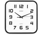 Часы настенные кварцевые ENERGY ЕС-08, квадратные, 24,5х24,5х4 см, белый фон, черный корпус | OfficeDom.kz