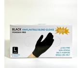 Перчатки нитровиниловые L-размер, черный, 100 шт, Wally Plastic | OfficeDom.kz