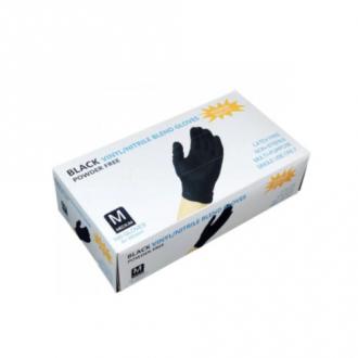 Перчатки нитровиниловые M-размер, черный, 100 шт, Wally Plastic - Officedom (1)