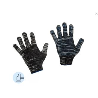 Перчатки трикотажные с ПВХ-покрытием "Точка", 5 нитей 52гр, 10 класс, графит - Officedom (1)