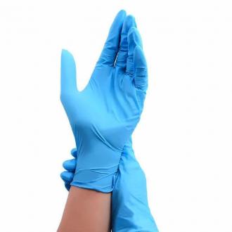 Перчатки нитриловые, неопудренные, L-размер, голубой, 100 шт/<wbr>упак (UN) - Officedom (1)