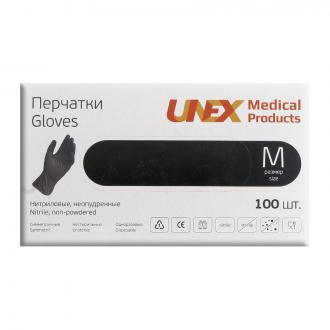 Перчатки нитриловые, неопудренные, M-размер, черные, 100 шт/<wbr>упак (UN) - Officedom (1)