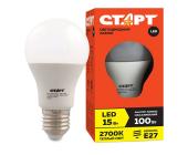 Лампа светодиодная СТАРТ LED GLS, E27, 15 Вт, 2700К | OfficeDom.kz