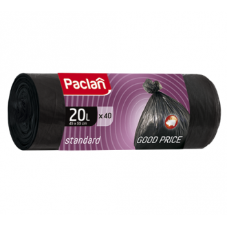 Мешки для мусора 20л, 40шт, прочные, черный, Paclan Standart - Officedom (1)