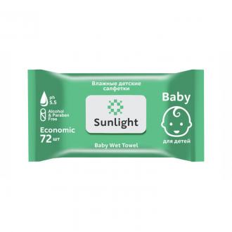 Салфетки влажные SUNLIGHT Baby Eco, 72 шт/<wbr>уп - Officedom (1)