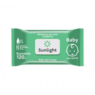 Салфетки влажные SUNLIGHT Baby Eco, 120 шт/<wbr>уп - Officedom (1)