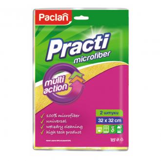 Салфетка из микрофибры Paclan Practi Microfiber Multi action, 32х32см, 2 шт/<wbr>уп - Officedom (1)