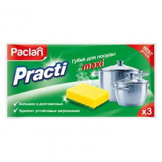 Губка для посуды Paclan Practi Maxi, 3 шт/<wbr>уп - Officedom (1)