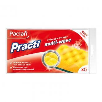 Губка для посуды, 5 шт, Paclan Practi Multi-Wave - Officedom (1)