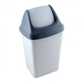 Бак для мусора с плав. крышкой Свинг, 15 л, мраморный (М2462) - Officedom (1)