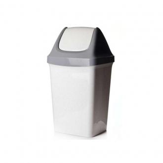Бак для мусора с плав. крышкой Свинг, 25 л, мрамор (М2463) - Officedom (1)