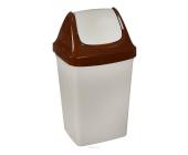 Бак для мусора с плав. крышкой Свинг, 15л, бежевый мрамор (М2462) | OfficeDom.kz