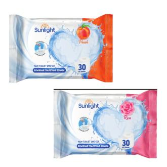 Туалетная бумага влажная SUNLIGHT, роза/<wbr>персик, 30шт, SG - Officedom (1)