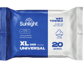 Полотенца влажные XL, SUNLIGHT Universal ХЛОПОК, 20шт, SG | OfficeDom.kz