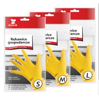 Перчатки резиновые, желтый, размер: L, Kuchcik - Officedom (1)