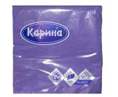 Салфетки бумажные 30 шт, 33х33 см, двухслойные, фиолетовый, Карина | OfficeDom.kz