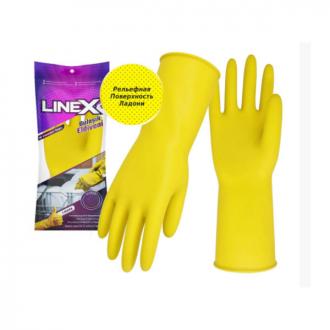 Перчатки латексные, желтый, размер: М, Linex - Officedom (1)