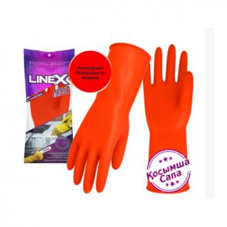 Перчатки латексные, красный, размер: S, Linex - Officedom (1)