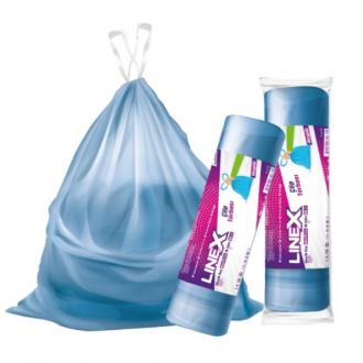 Мешки для мусора с тесьмой, 50л, 10шт, синий, Linex - Officedom (1)