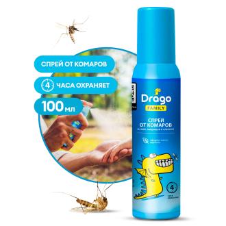 Спрей от комаров Drago FAMILY, спрей 100мл, GRASS - Officedom (1)