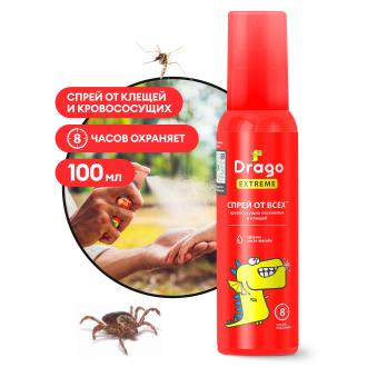 Спрей от комаров Drago EXTREME, спрей 100мл, GRASS - Officedom (1)