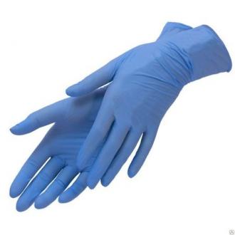Перчатки нитриловые, синие, 4 шт./<wbr>уп, (2 пары) р-р М - Officedom (1)