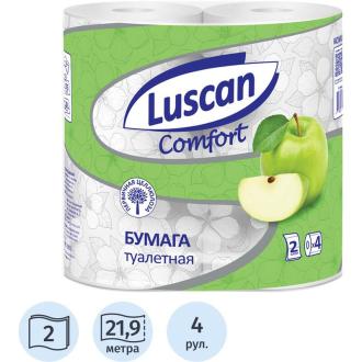 Туалетная бумага 2сл, 21,9м, 4 рулона, Яблоко, Luscan Comfort - Officedom (1)