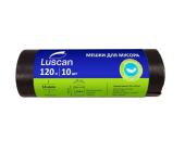 Мешки для мусора 120л, 10шт, 14мкм, 70x110см, черный, Luscan | OfficeDom.kz