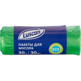 Мешки для мусора ПНД, 30л, 10мкр, 30шт, зеленый, Luscan Bio - Officedom (1)