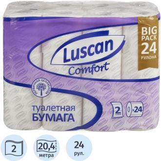 Туалетная бумага 2сл, 20,4м, 24 рулона, Luscan Comfort - Officedom (1)