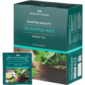 Чай зеленый Delightful mint 100х2г, пакетированный, Деловой Стандарт - Officedom (1)