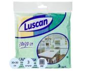 Салфетка из микроволокна 30х30 см, 3 шт, 180/200/230гр, ассорти, Luscan | OfficeDom.kz