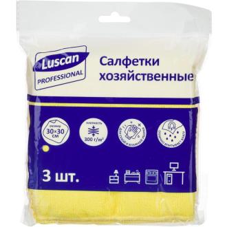 Салфетка из микроволокна 30х30 см, 3 шт, 300 гр, желтый, Luscan - Officedom (3)