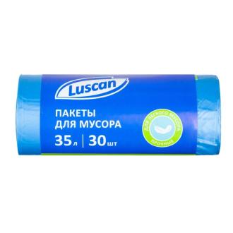Мешки для мусора ПНД, 35л, 8мкр, 30шт, синий, Luscan - Officedom (1)