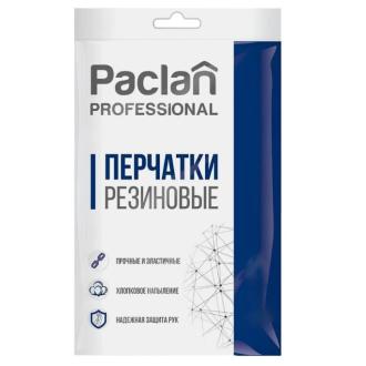 Перчатки латексные с хлопковым напылением, желтый, размер: L, Paclan Professional - Officedom (1)