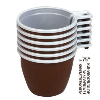 Чашка кофейная одноразовая, 200мл, коричнево-белый, 50шт, КОМУС - Officedom (1)