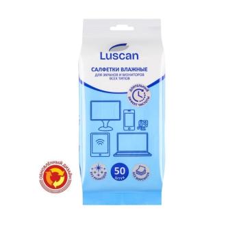 Салфетки влажные для экранов, 50 штук в пакете, 150х180 мм, Luscan XXL - Officedom (1)