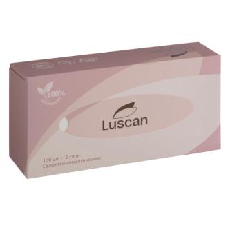 Салфетки косметические, 2 слоя, 100 шт, в коробке, Luscan - Officedom (1)