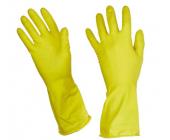 Перчатки латексные с хлопковым напылением, желтый, размер: L, Luscan | OfficeDom.kz