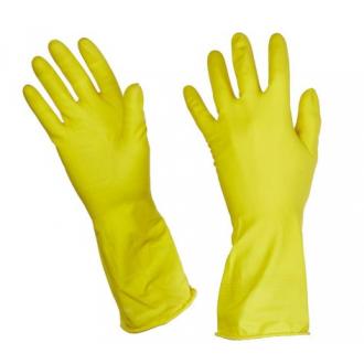 Перчатки латексные с хлопковым напылением, желтый, размер: L, Luscan - Officedom (1)