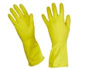 Перчатки латексные с хлопковым напылением, желтый, размер: М, Luscan | OfficeDom.kz