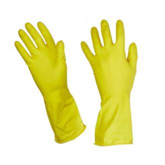 Перчатки латексные с хлопковым напылением, желтый, размер: М, Luscan - Officedom (1)