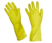 Перчатки латексные с хлопковым напылением, желтый, размер: S, Luscan | OfficeDom.kz