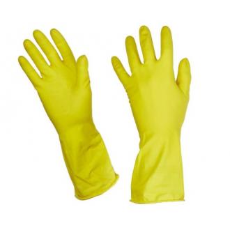 Перчатки латексные с хлопковым напылением, желтый, размер: S, Luscan - Officedom (1)