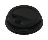 Крышка для стакана 80 мм, пластиковая, черная, с клапаном, 100 штук | OfficeDom.kz