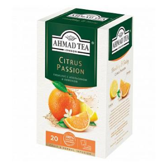 Чай травяной Ahmad Tea со вкусом и ароматом апельсина и лимона, 20х2г, в пакетиках с ярлычками - Officedom (1)